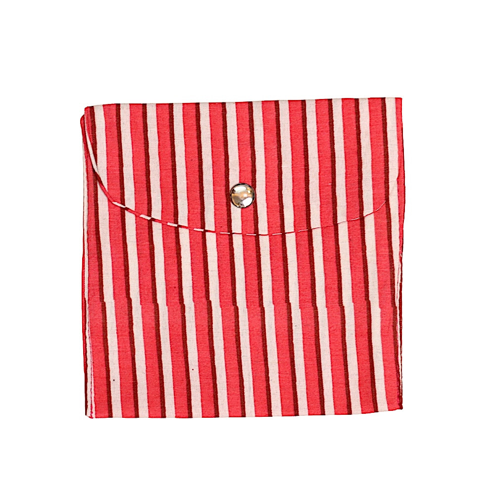 Premium Cotton Sanitary Pad Pouch (Set of 2) – Classic Candy Stripes - Image 2