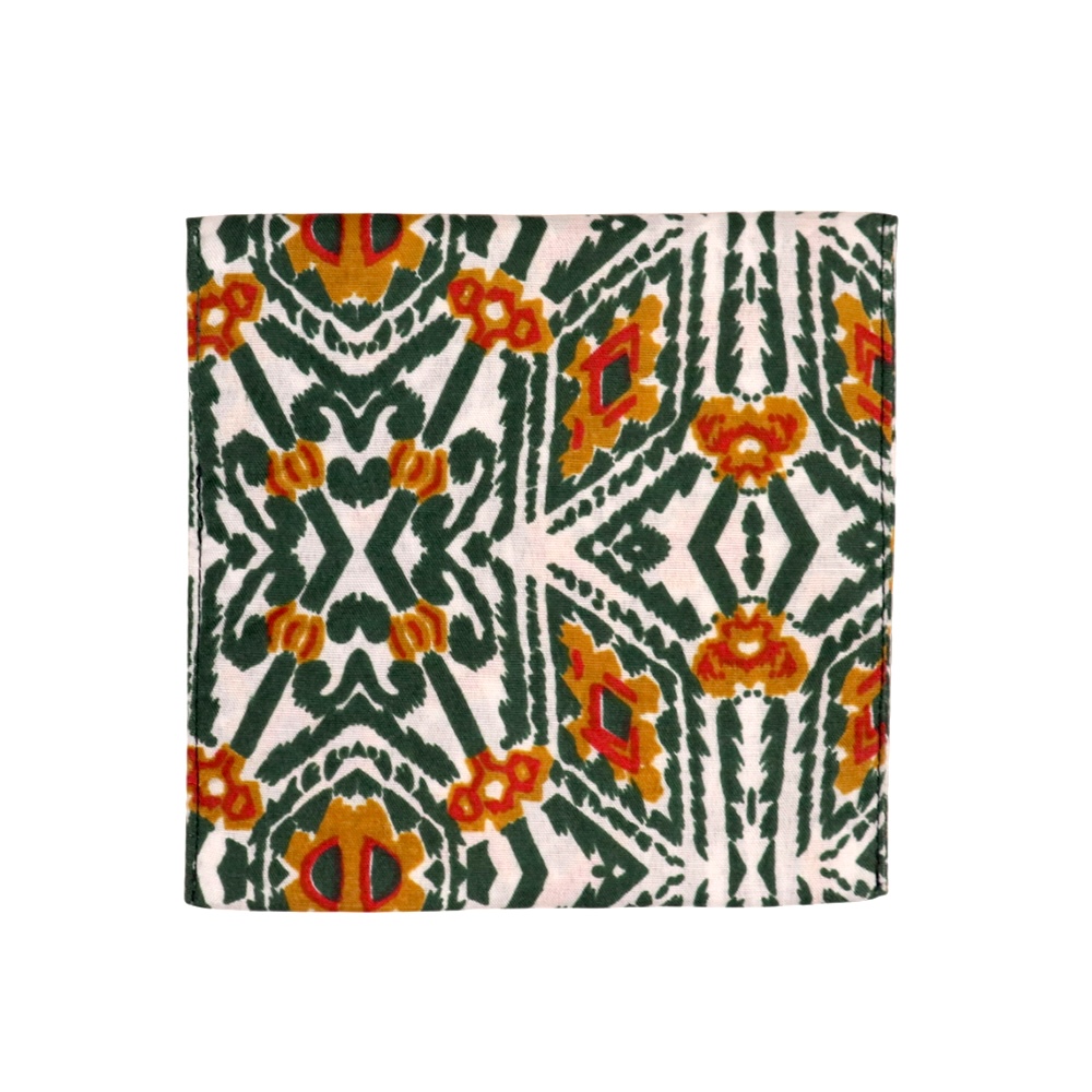 Premium Cotton Sanitary Pad Pouch (Set of 2) – Deep Green Ikat - Image 3