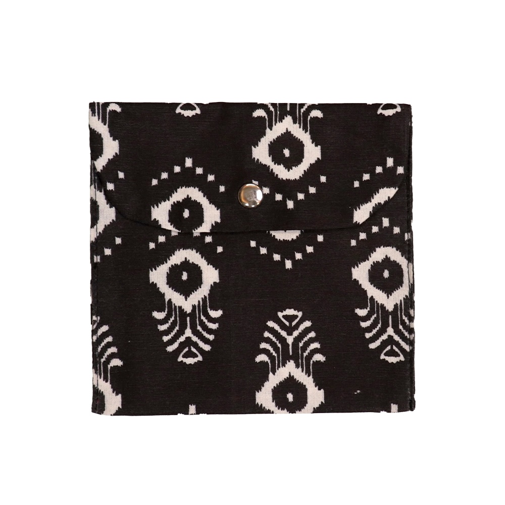 Premium Cotton Sanitary Pad Pouch (Set of 2) – Modern Ikat Tribal - Image 2