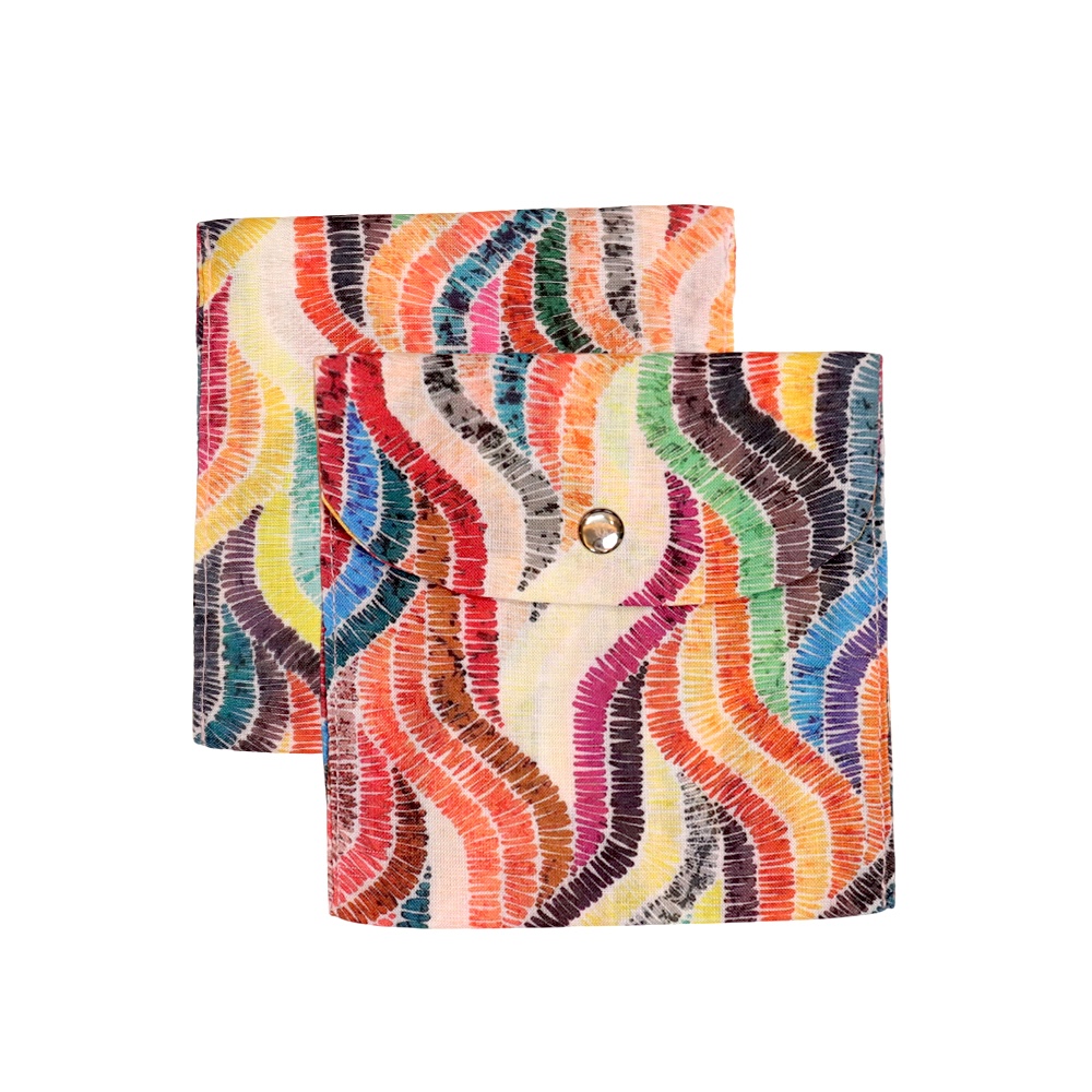 Premium Cotton Sanitary Pad Pouch (Set of 2) – Rainbow Waves