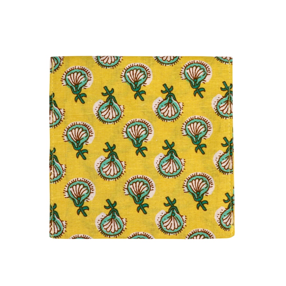 Premium Cotton Sanitary Pad Pouch (Set of 2) – Yellow Mughal Booti - Image 3