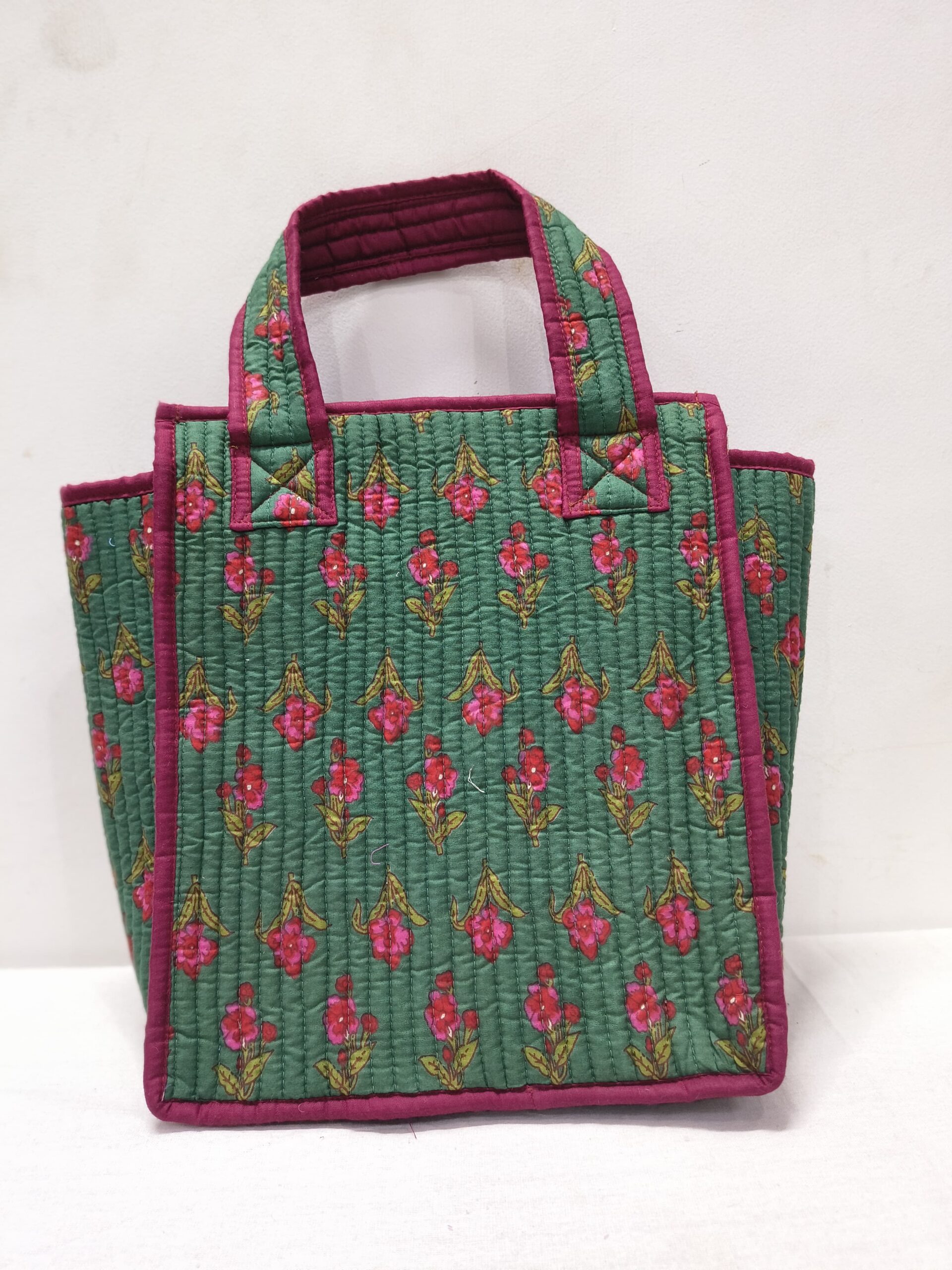 Botanical Bloom Tiffin Bag | Jaipuri Printed Cotton Lunch Bag