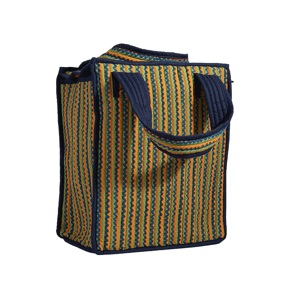 Blue Fiesta Tiffin Tote | Handcrafted Printed Cotton Bags