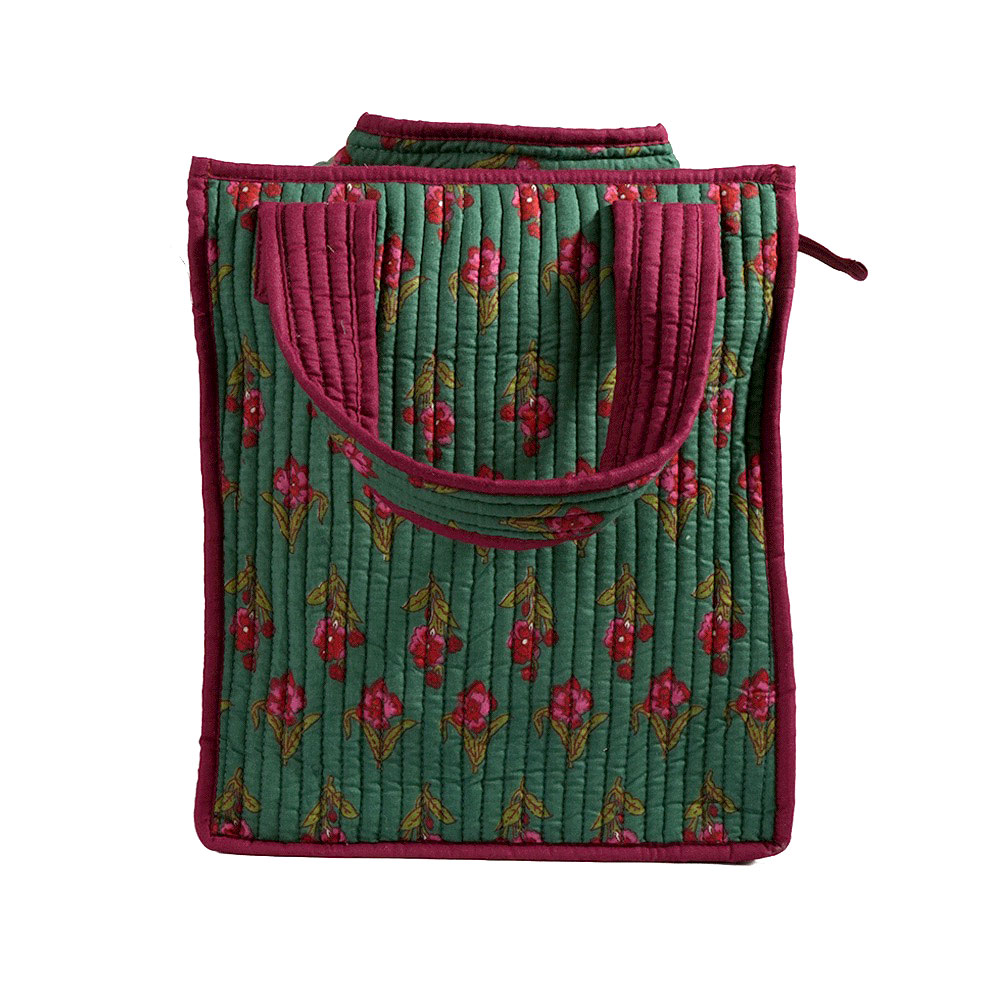 Botanical Bloom Tiffin Bag | Jaipuri Printed Cotton Lunch Bag