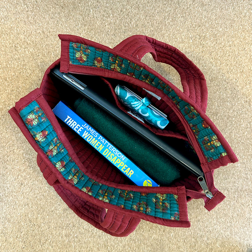 Forest Boota Pooja Bag with Asana | Handcrafted Jaipur Print Pooja Kit Organizer - Image 3