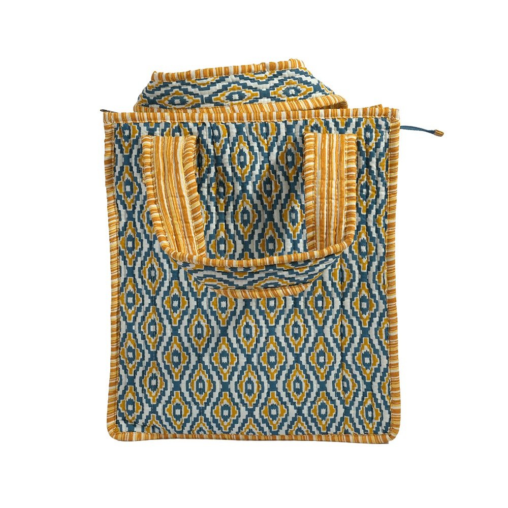 Mustard Kilim Companion Bag | Handcrafted Everyday Tote for Books, Picnics & More - Image 3