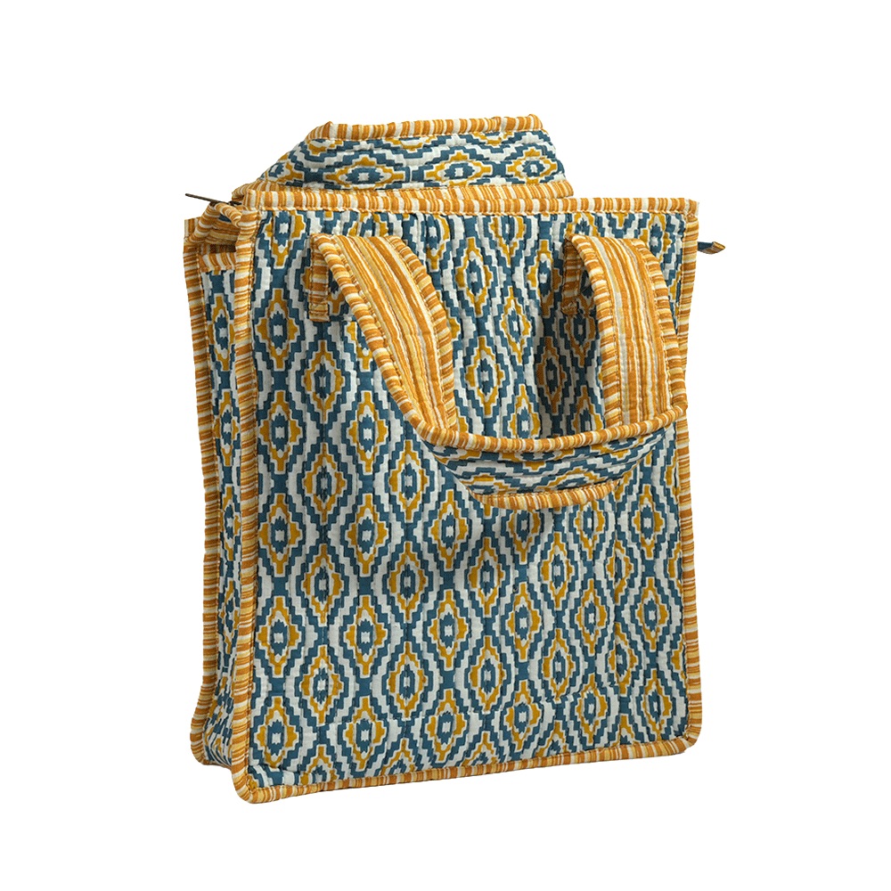 Mustard Kilim Companion Bag | Handcrafted Everyday Tote for Books, Picnics & More
