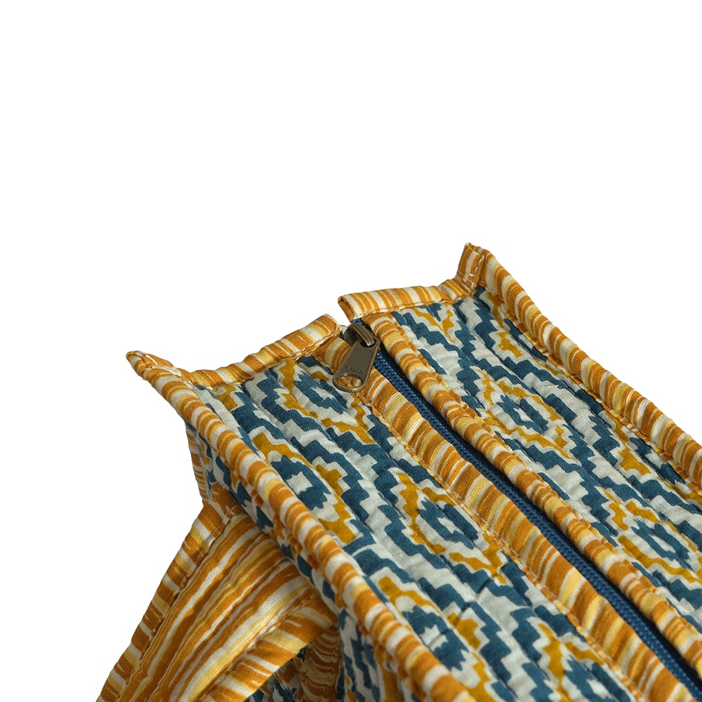 Mustard Kilim Companion Bag | Handcrafted Everyday Tote for Books, Picnics & More - Image 2