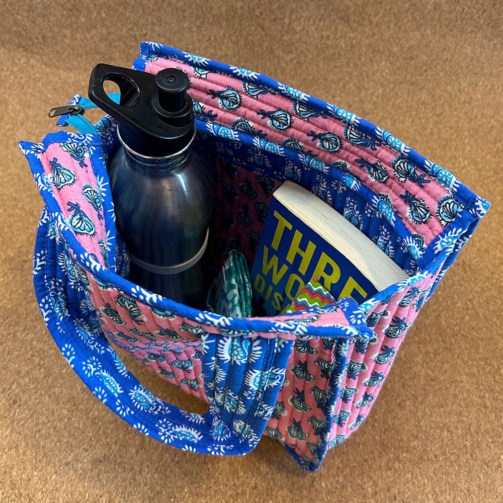 Pink Bloom Companion Bag | Handcrafted Everyday Tote for Books, Picnics & More - Image 2