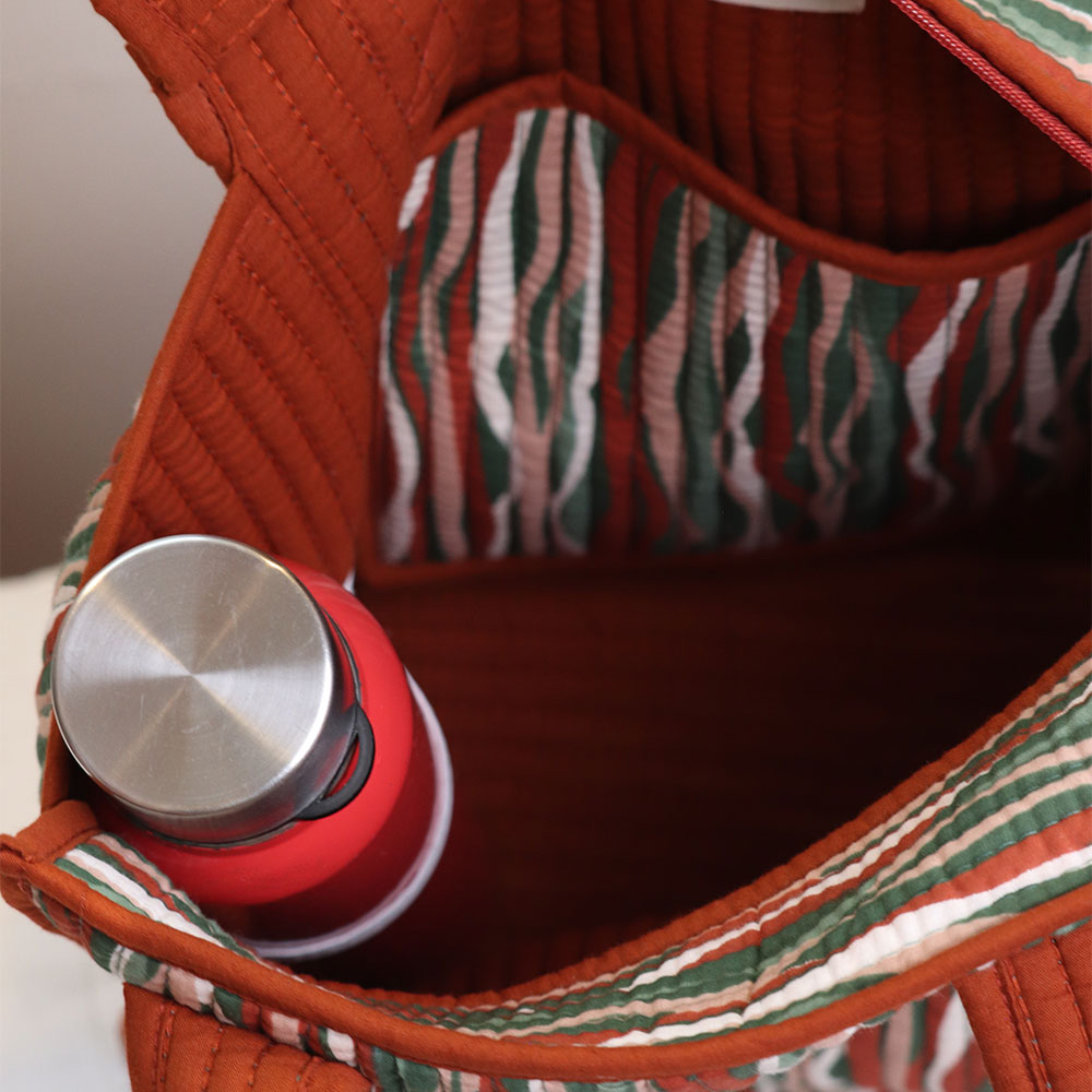 Rustic Wave Jaipuri Printed Cotton Tiffin Bag | Handcrafted Lunch Tote - Image 5