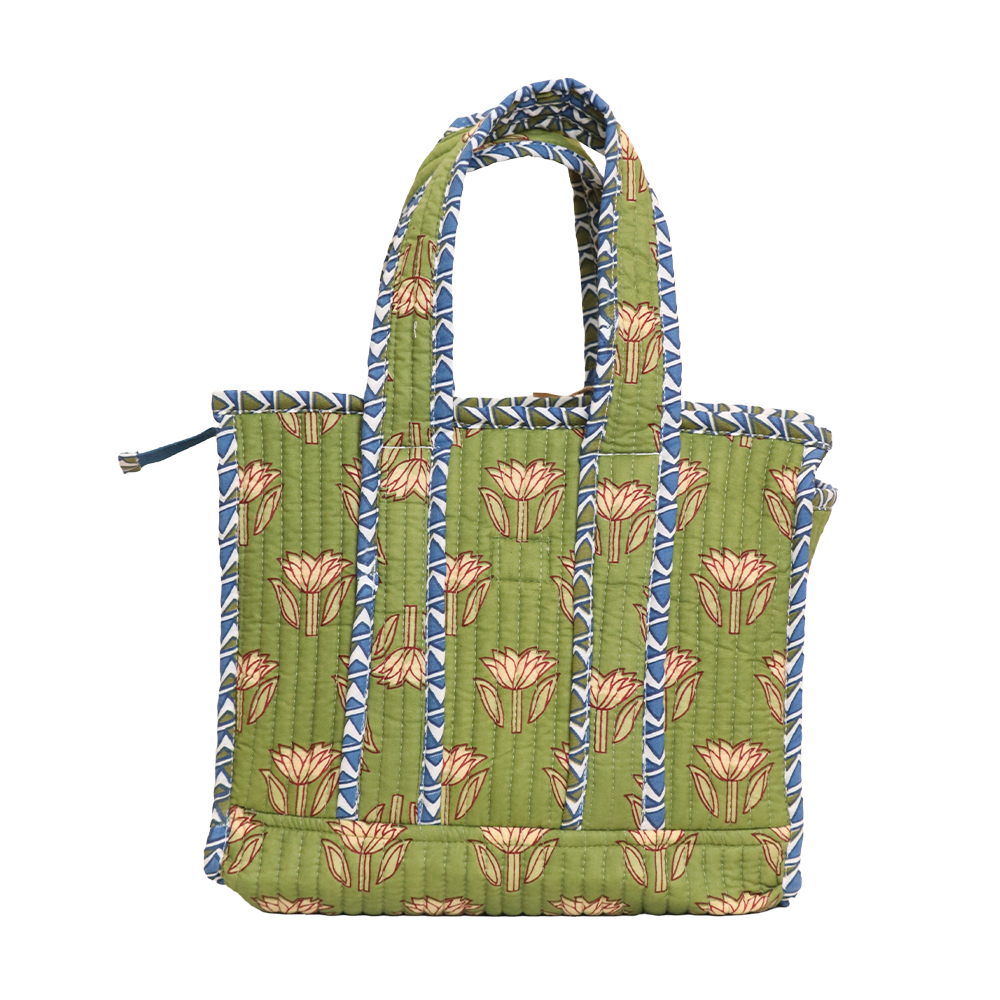 Sage Bloom Cotton Pooja Bag with Asana Mat - Image 4