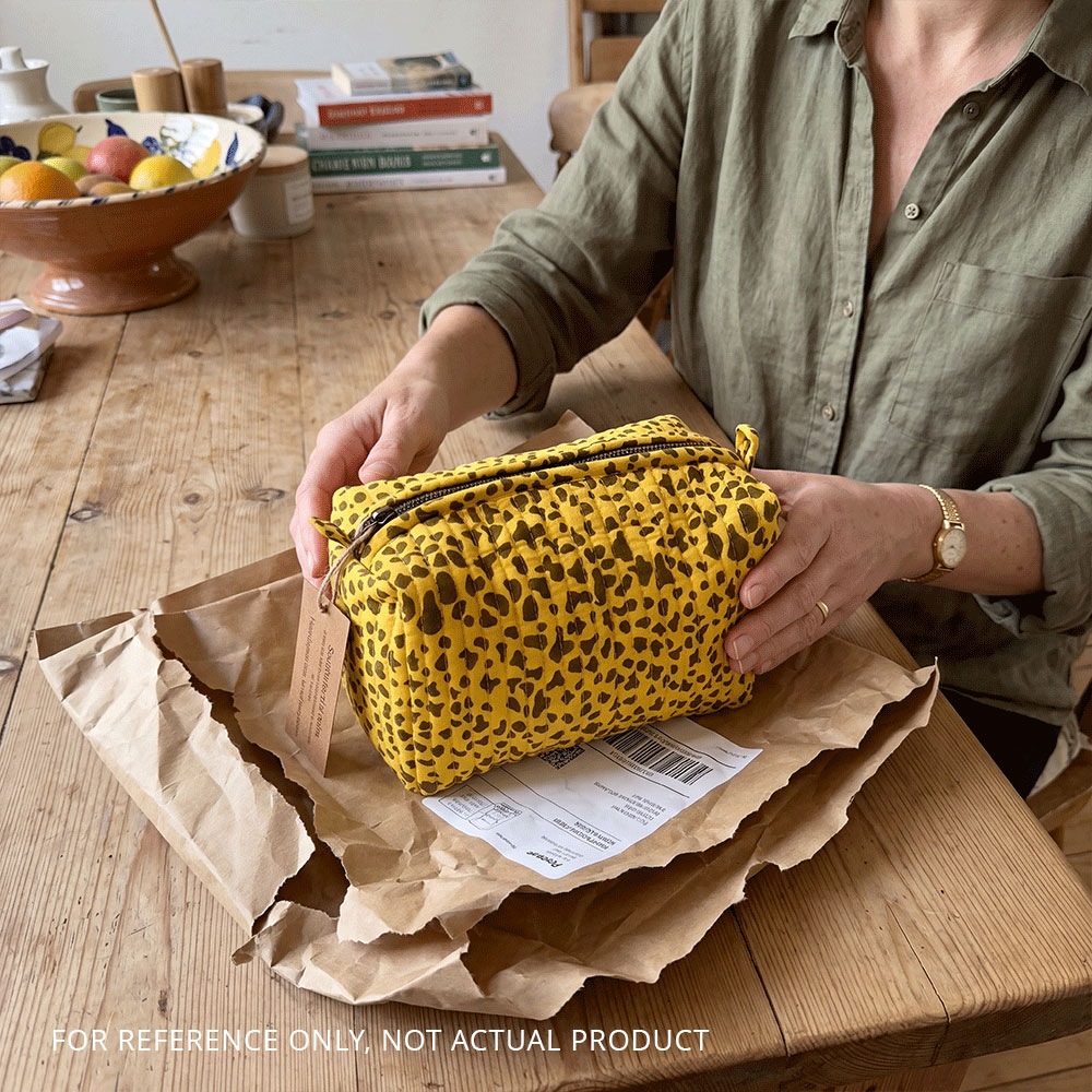 Contemporary Leopard Print Jaipur Quilted Cotton Pouch - Image 4