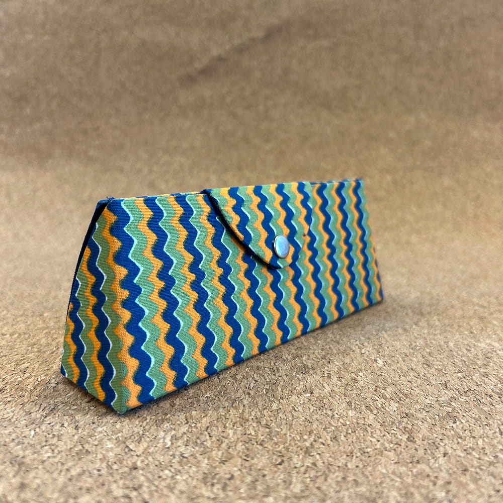 Blue Fiesta Printed Cotton Sunglass Case | Protective Eyewear Cover - Image 3
