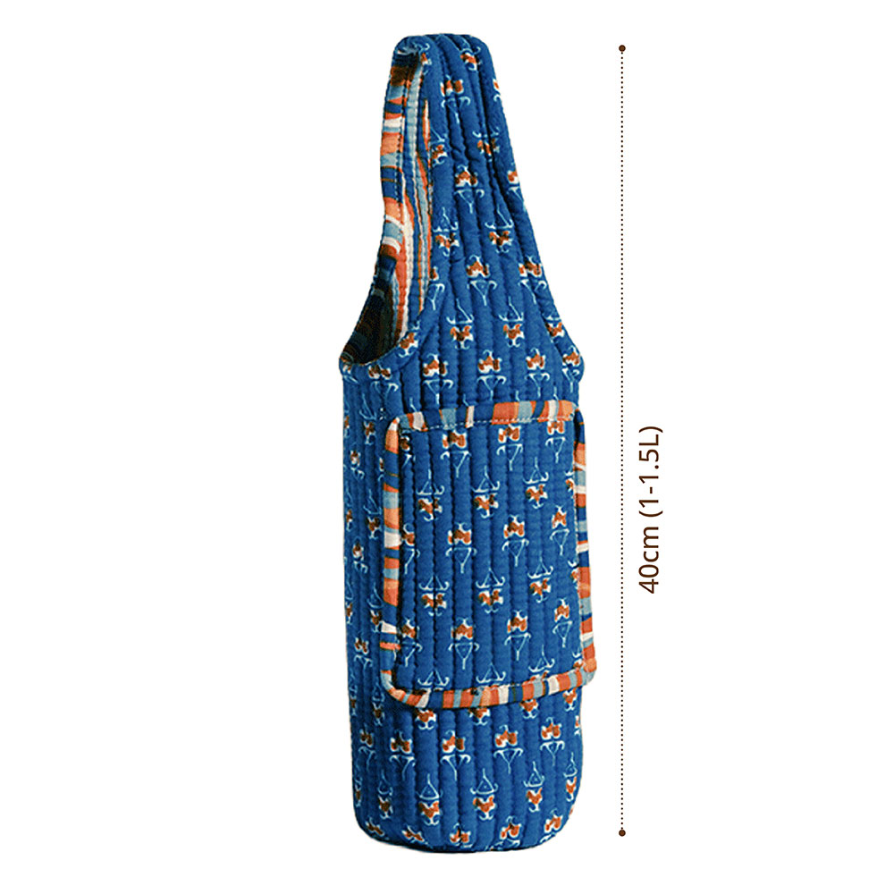Indigo Rust Buta Bottle Cover with Mobile Pocket Outside (1-1.5 l) - Image 2