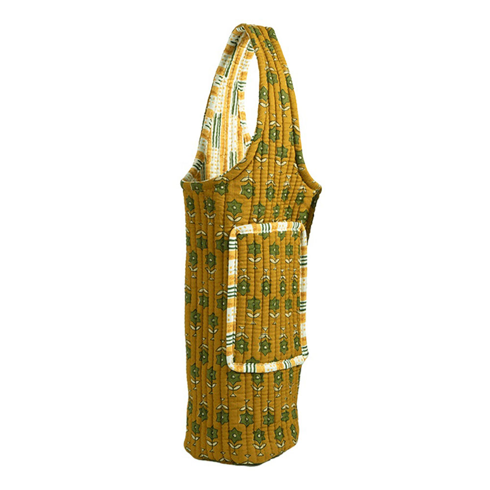 Mustard Bloom Bottle Cover with Mobile Pocket Outside (2-2.5 l)