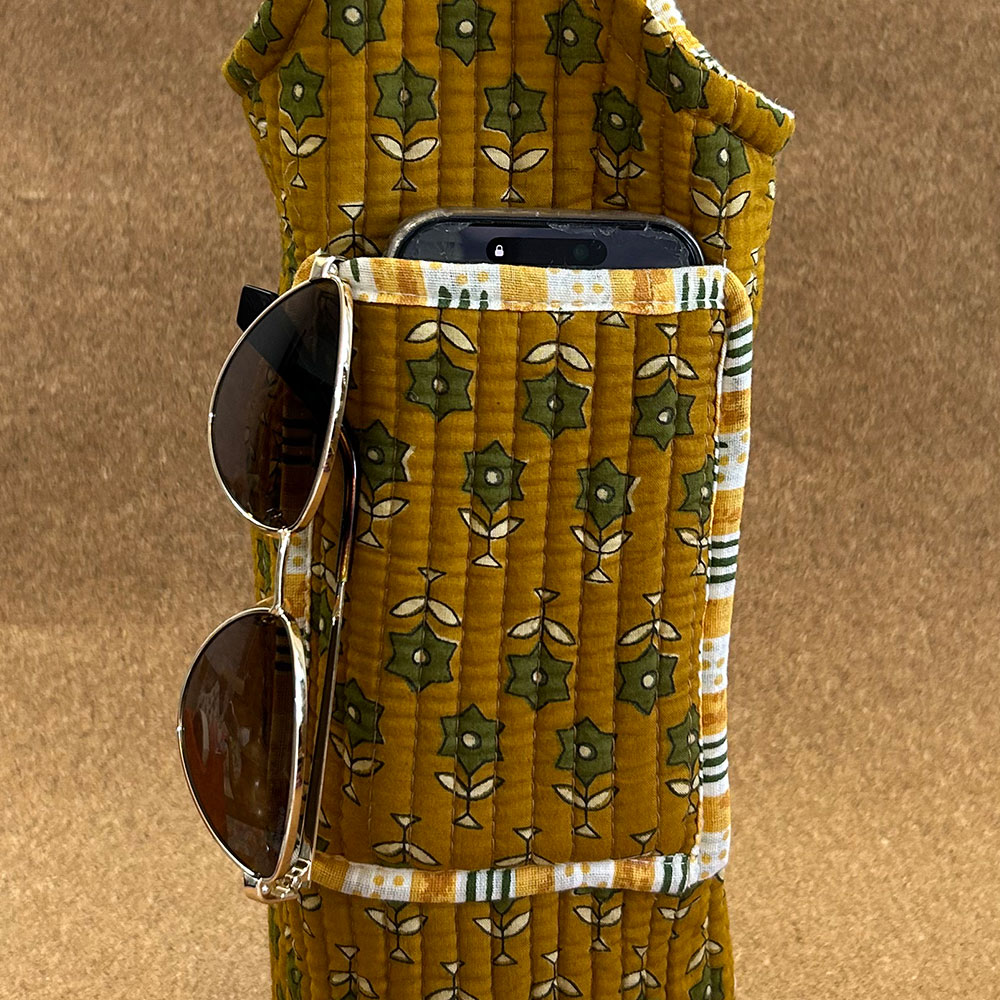 Mustard Bloom Bottle Cover with Mobile Pocket Outside (2-2.5 l) - Image 4