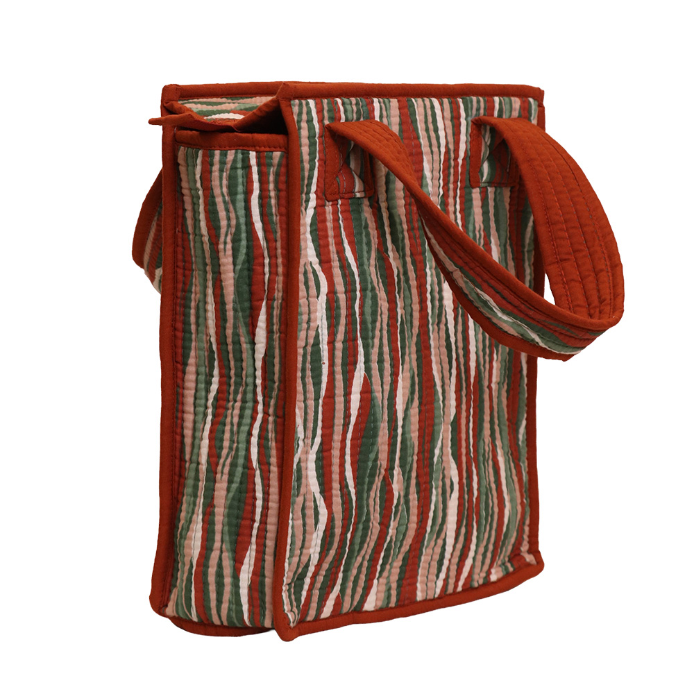 Rustic Wave Companion Bag | Handcrafted Jaipuri Printed Cotton Multi-Purpose Tote - Image 2