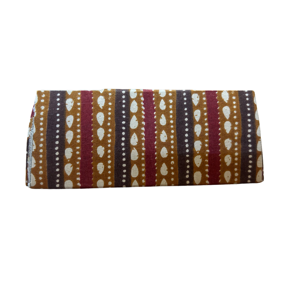 Cinnamon Stripes Printed Cotton Sunglass Case | Protective Eyewear Cover - Image 2